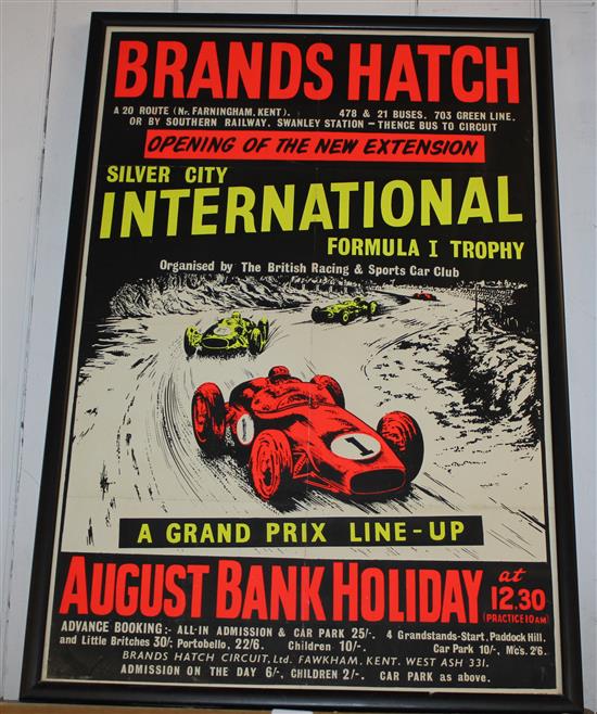 Framed Brands Hatch Formula 1 poster (1960s)
